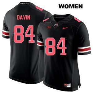 Women's NCAA Ohio State Buckeyes Brock Davin #84 College Stitched Authentic Nike Red Number Black Football Jersey XE20X47YI